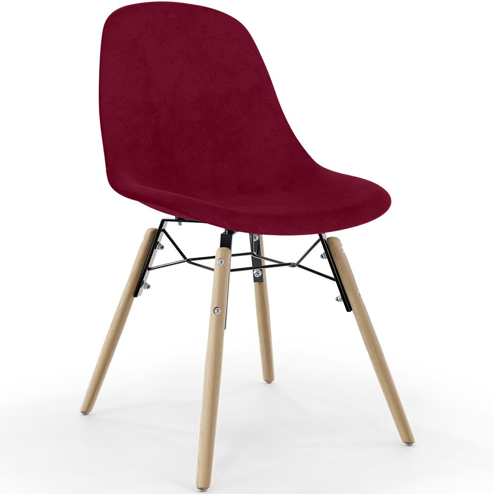 Esszimmerstuhl aus Samt - Skandinavisches Design und Holzbeine - Skögur image 8