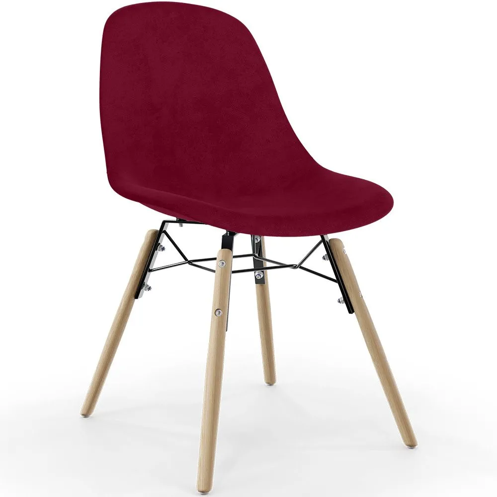 Esszimmerstuhl aus Samt - Skandinavisches Design und Holzbeine - Skögur image 8