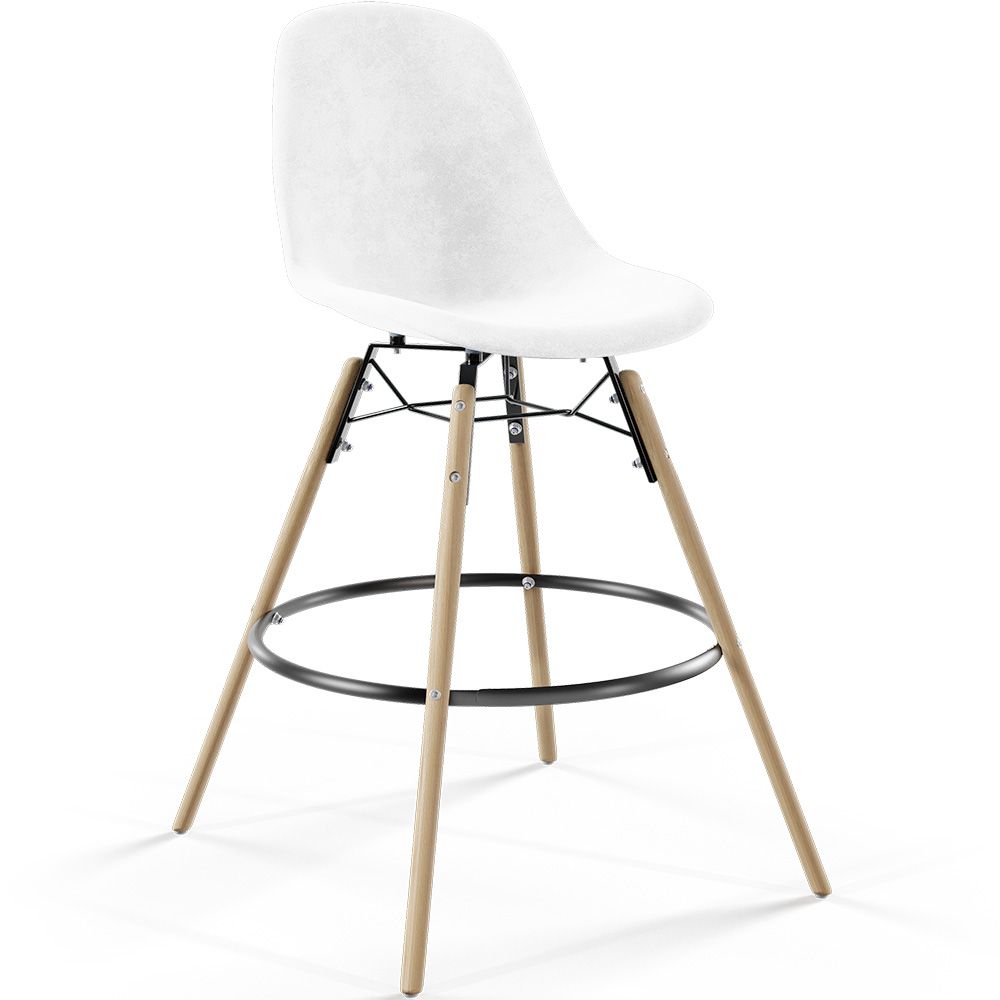 Barhocker aus Samt - Skandinavisches Design und Holzbeine - Skögur image 8