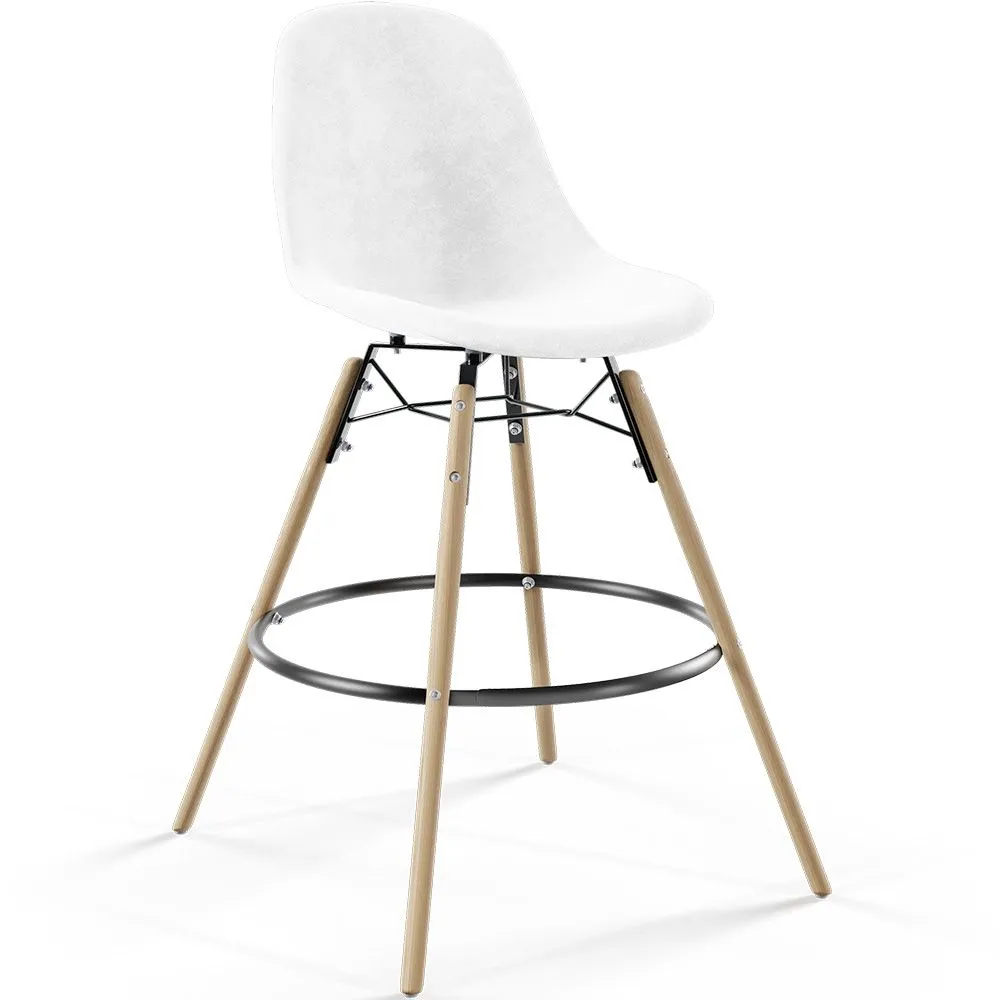 Barhocker aus Samt - Skandinavisches Design und Holzbeine - Skögur image 8