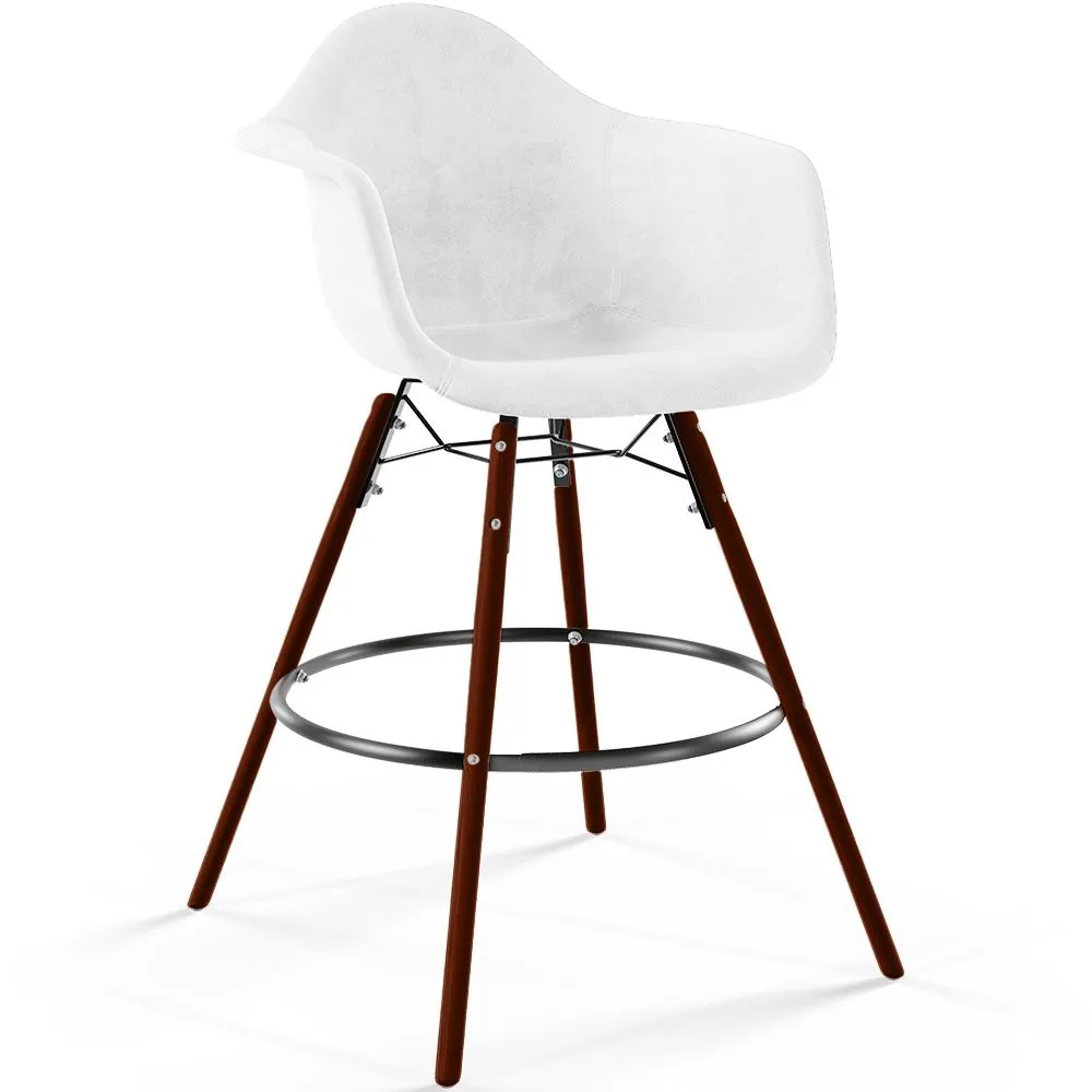 Barhocker aus Samt - Skandinavisches Design und Dunkle Holzbeine - Nordika image 8