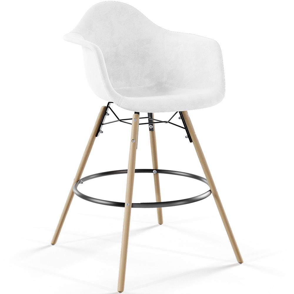 Barhocker aus Samt - Skandinavisches Design und Holzbeine - Nordika image 8