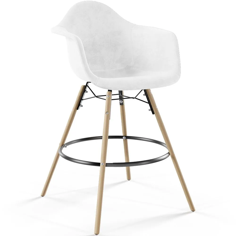 Barhocker aus Samt - Skandinavisches Design und Holzbeine - Nordika image 8