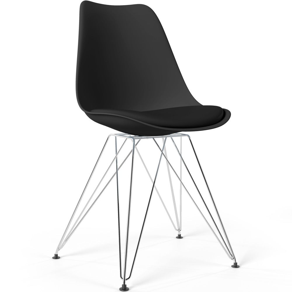 Esszimmerstuhl mit Kissen - Skandinavisches Design und Schwarze Metallbeine - Skögur image 8