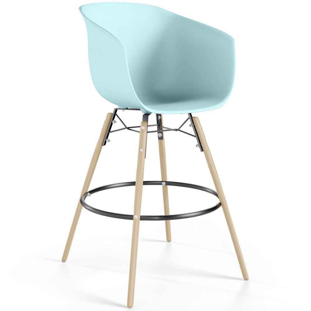 Barhocker - Skandinavisches Design - Naturholzbeine - Melania image 8