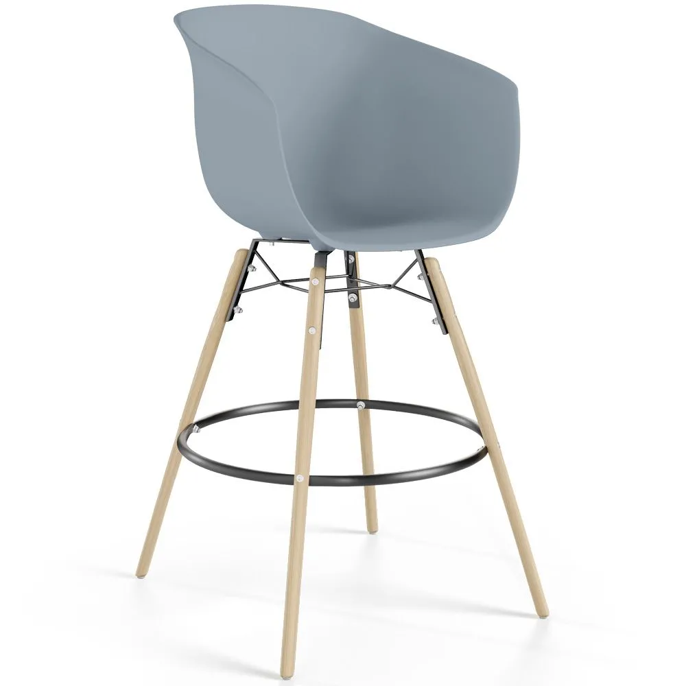Barhocker - Skandinavisches Design - Naturholzbeine - Melania image 8