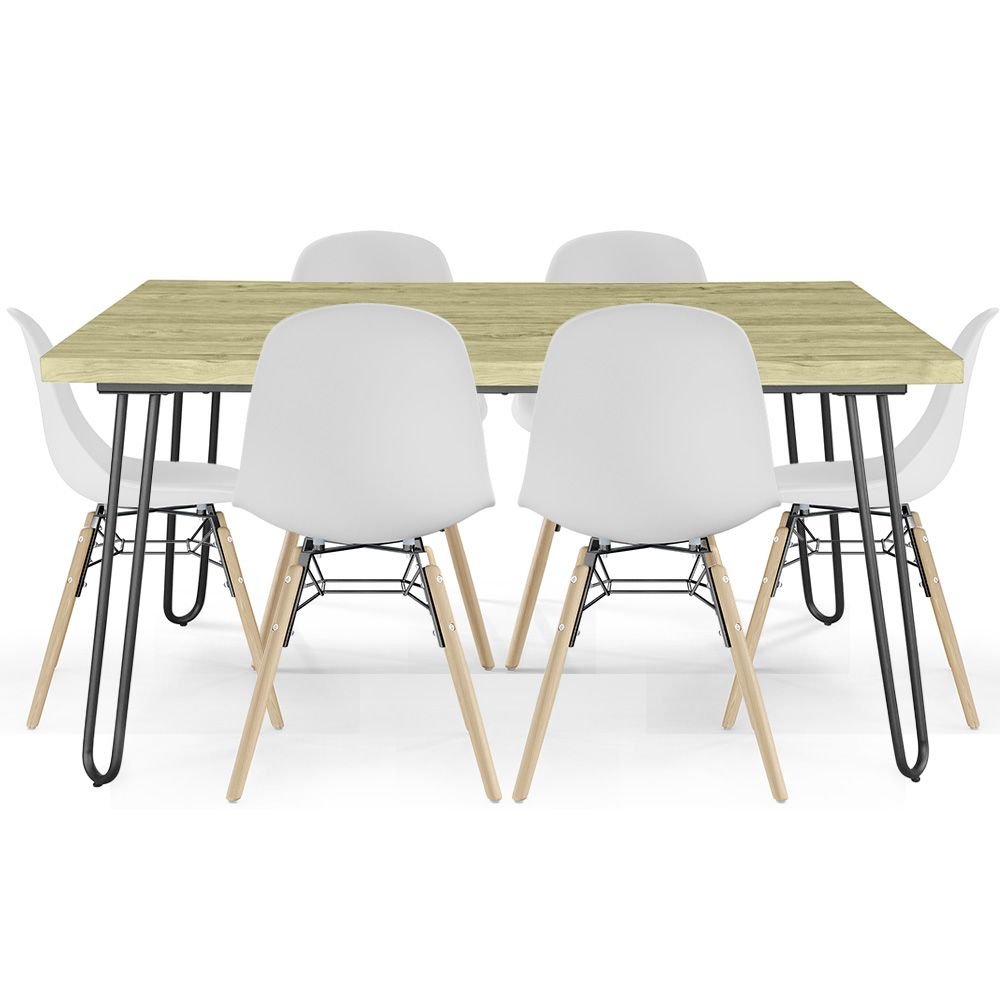 Tischset Hairpin (90x150 cm) + 6 Essstühle Nordische Skögur image 8