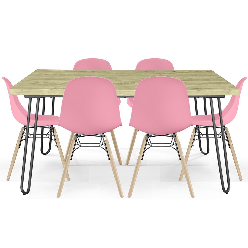 Tischset Hairpin (90x150 cm) + 6 Essstühle Nordische Skögur image 8