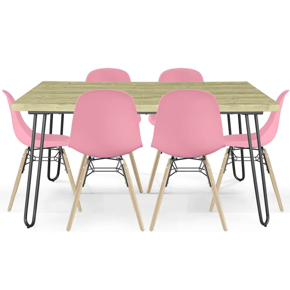 Tischset Hairpin (90x150 cm) + 6 Essstühle Nordische Skögur image 8