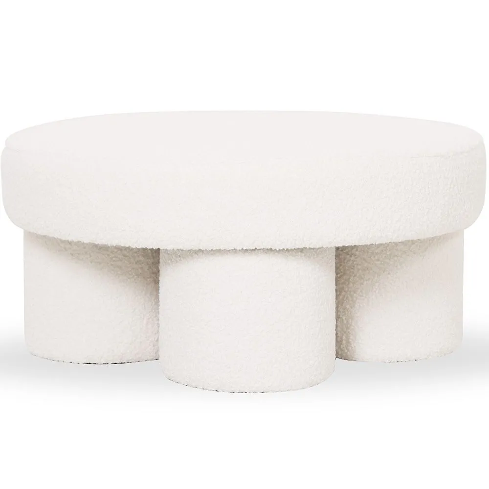 Design-Ottoman In Weißem Bouclé – Moderner Couchtisch - Sera image 8