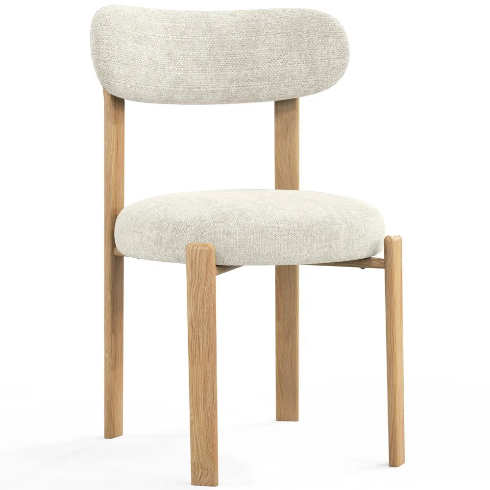 Esszimmerstuhl Chenille gepolstert - Eichenoptik Beine - Ergonomisches und modernes Design - Okare image 8