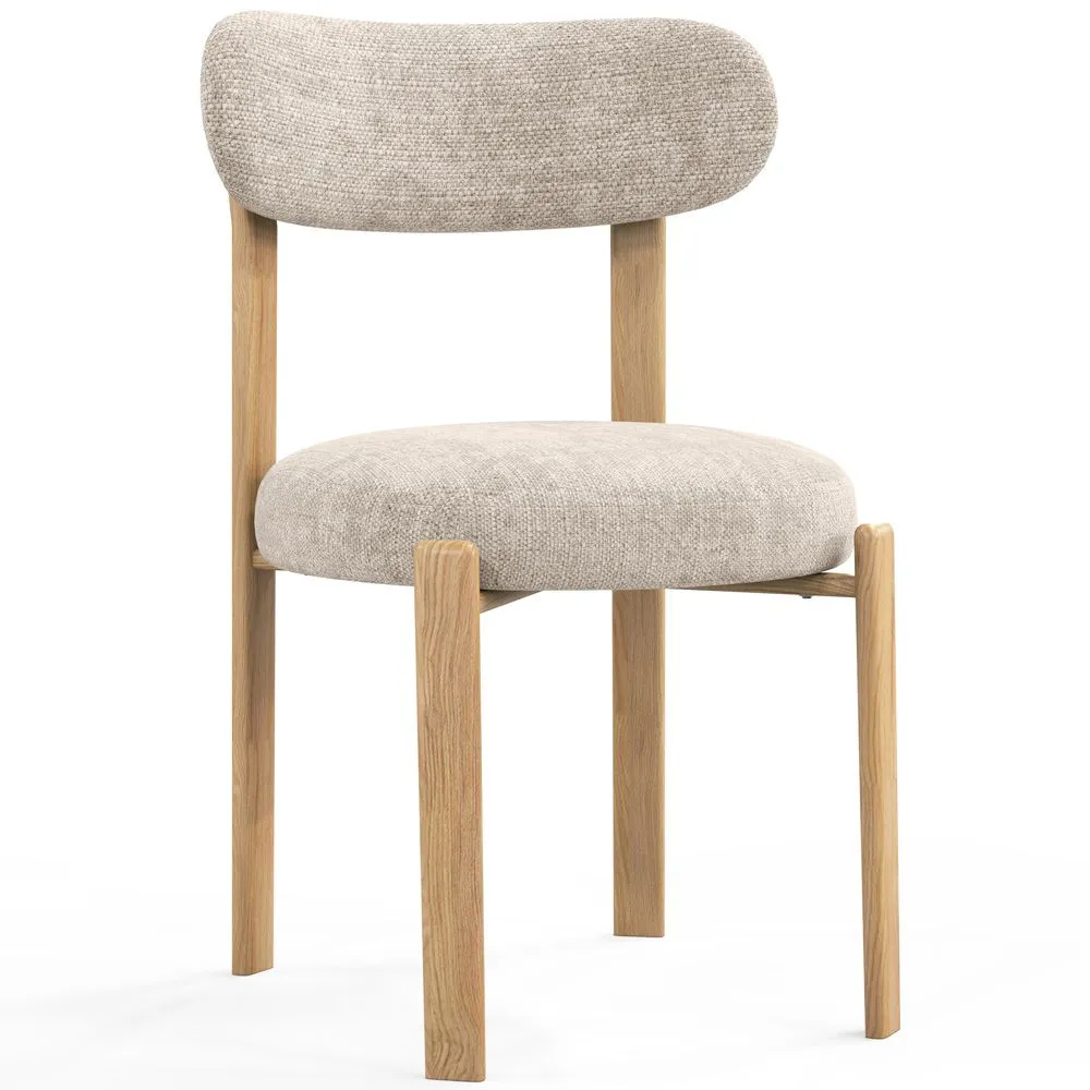 Esszimmerstuhl Chenille gepolstert - Eichenoptik Beine - Ergonomisches und modernes Design - Okare image 8