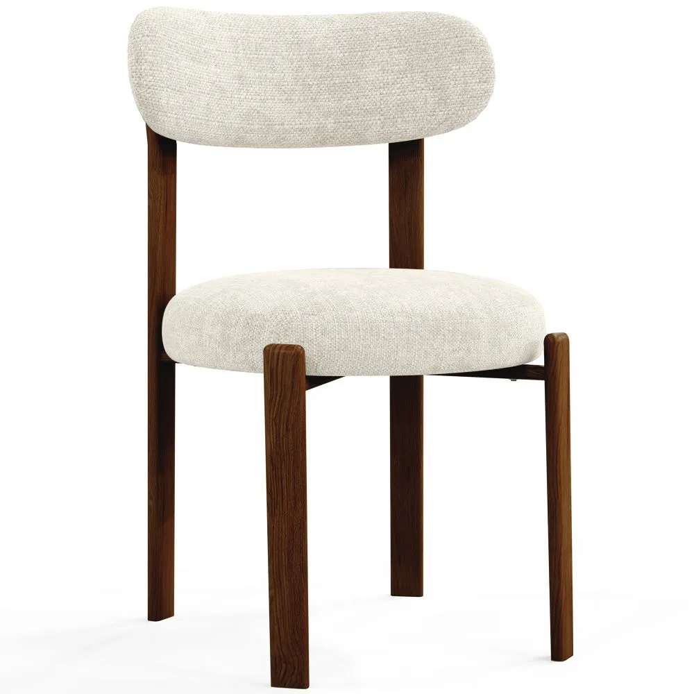 Esszimmerstuhl gepolstert in Chenille – Dunkle Holzoptik-Beine – Ergonomisches und modernes Design – Okare image 8