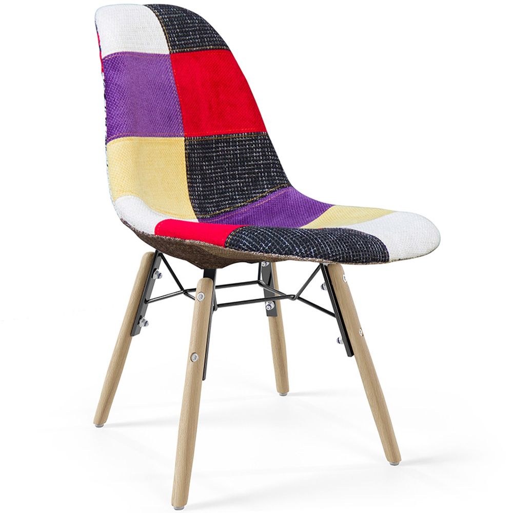 Esszimmerstuhl - Patchwork-Polsterung - Skandinavisches Design und Holzbeine - Skögur image 8