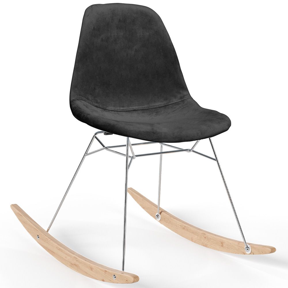 Schaukelstuhl Modern Stoff Gepolstert für Erwachsene - Stahl- und Holzbeine - Skögur image 8