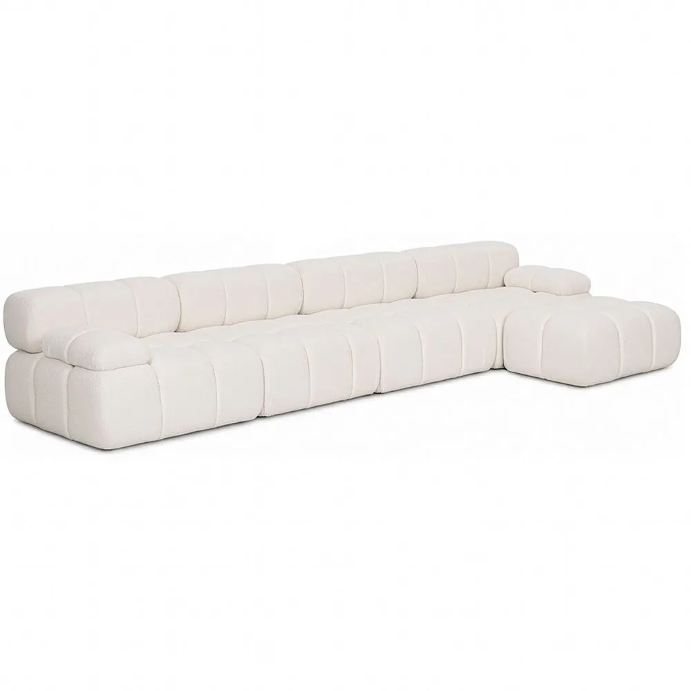 Modulares Sofa Chaiselongue Gepolstert in Bouclé-Stoff - 4/5 Sitze - Bianca image 8