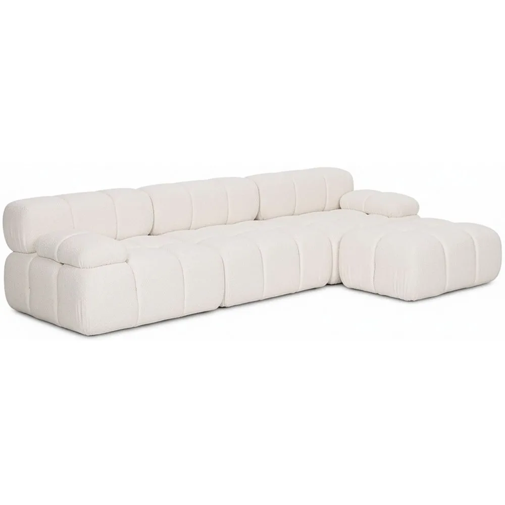Modulares Sofa Chaiselongue Gepolstert in Bouclé-Stoff - 3/4-Sitzer - Bianca image 8