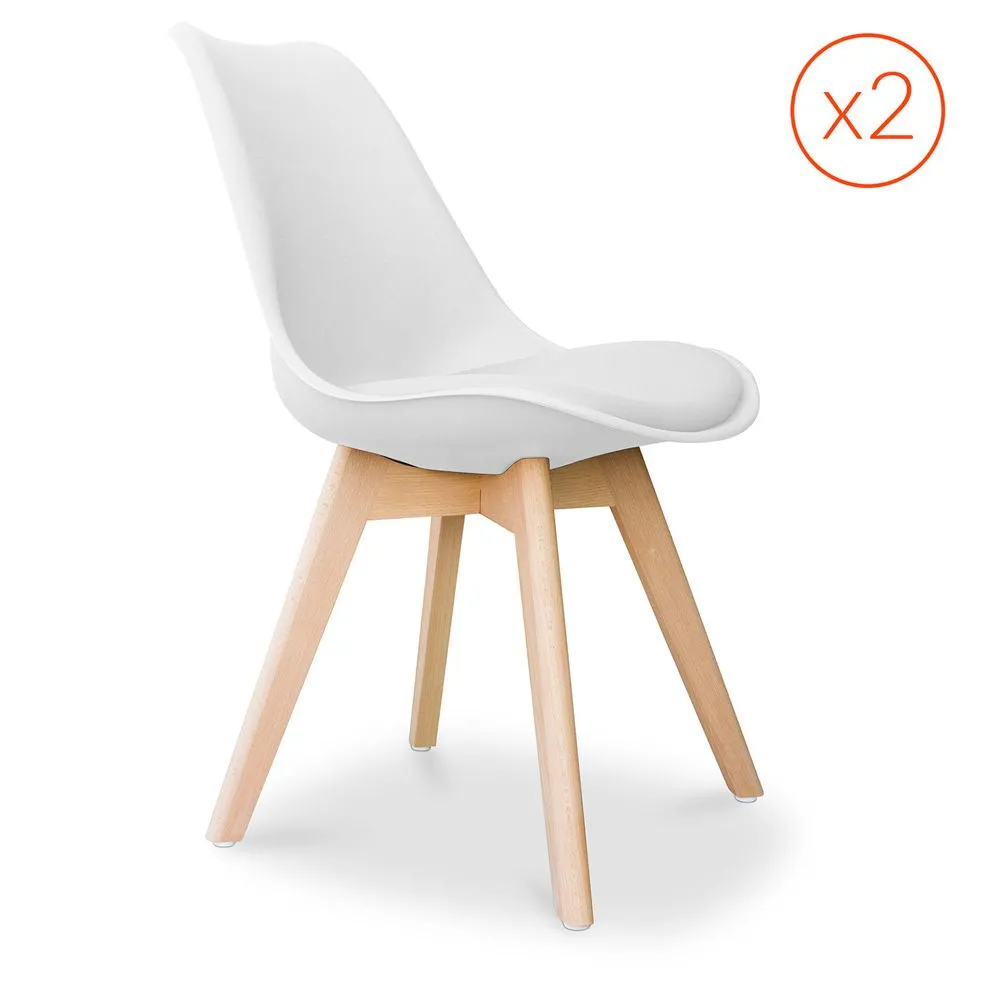 Lot von 2 Denisse stühle mit Kissen Skandinavisches design - Kunststoff image 8