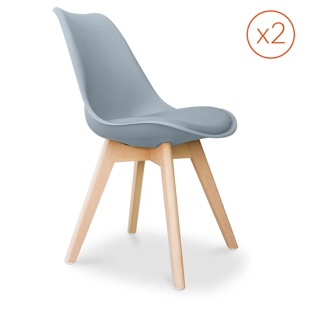 Lot von 2 Denisse stühle mit Kissen Skandinavisches design - Kunststoff image 8