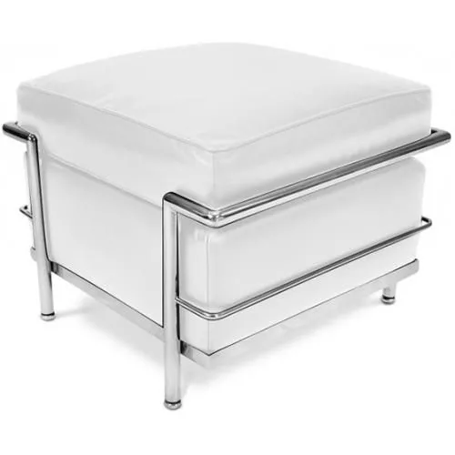 Quadratischer Fußhocker - Bezug aus Kunstleder - Kart image 8
