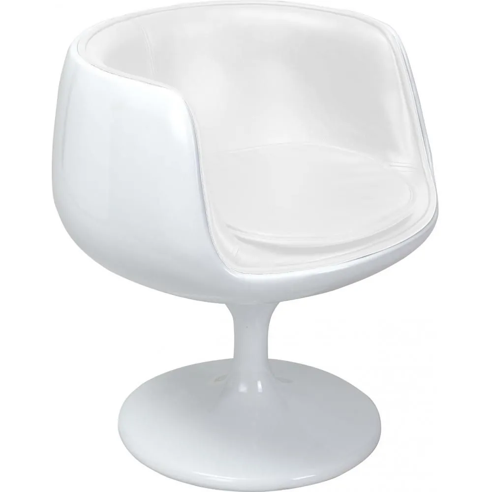 Loungesessel - Weißer Designerstuhl - Lederpolsterung - Geneva image 8