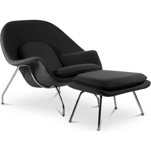 Designer Sessel mit Fußstütze - Bezug aus Stoff - Womb image 8
