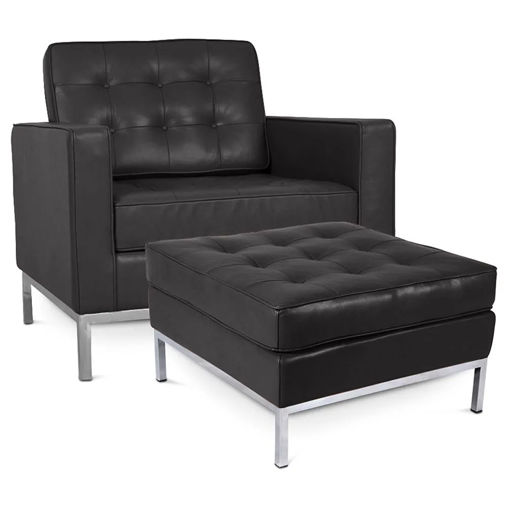 Designer Sessel mit Fußstütze - Bezug aus Kunstleder - Konel image 8