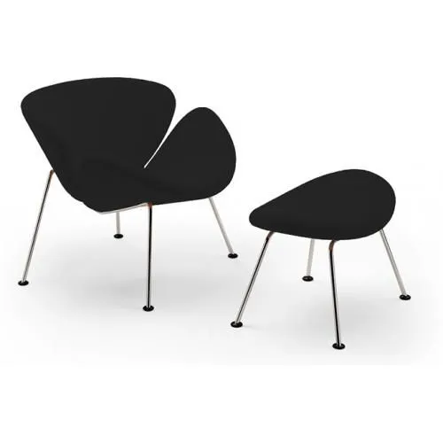 Designer Sessel mit Fußstütze - Bezug aus Leder - Chunk image 8