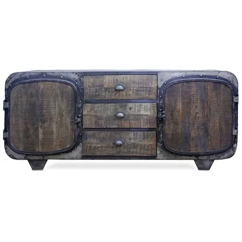 TV-Konsole aus Holz - Retro-Industriedesign - Shell image 8