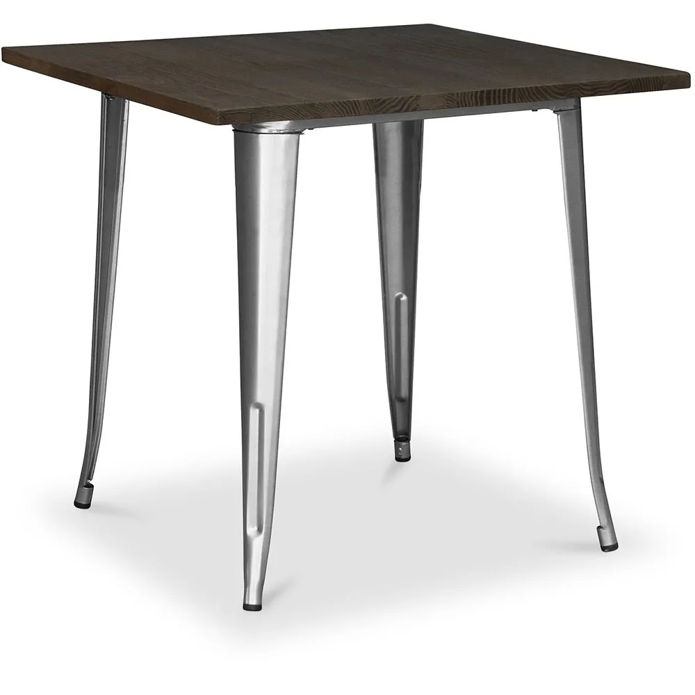 Quadratischer Esstisch - Industriedesign - Holz und Metall - Stylix image 8