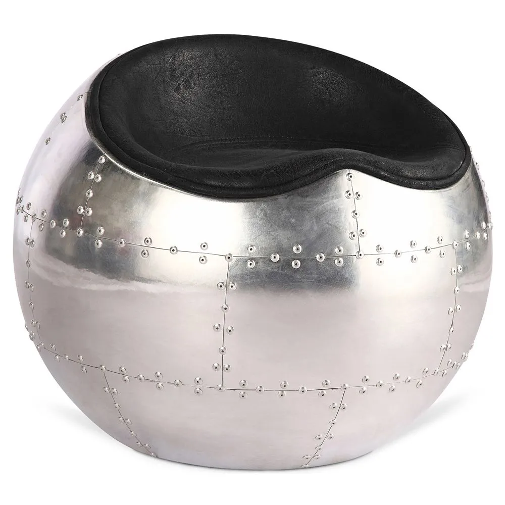 Wohnzimmerstuhl – Ball-Designstuhl – Leder und Metall – Circle image 8