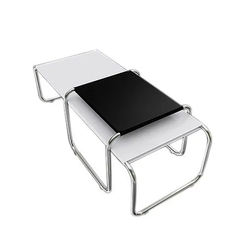 Set aus 2 stapelbaren Couchtischen - Holz und Stahl - Lacky image 8