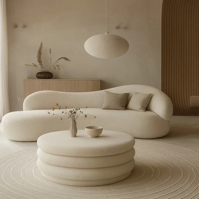 Moderner Ottoman Mit Stauraum Gepolstert Mit Bouclé-Stoff Multifunktional Als Couchtisch - Dass