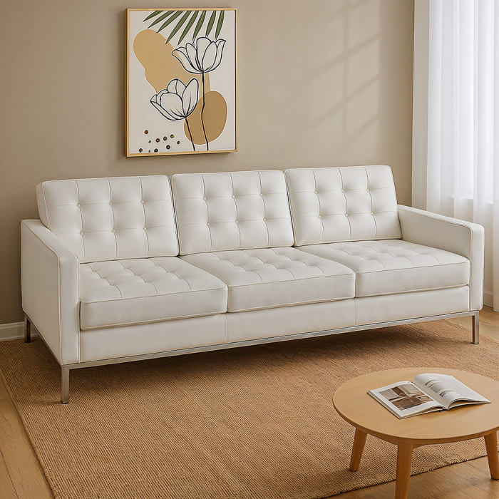 Sofa mit Lederbezug - 3-Sitzer - Konel