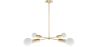 Deckenlampe in Gold - Design-Pendelleuchte - 4 Arme - Retan image 7