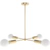 Deckenlampe in Gold - Design-Pendelleuchte - 4 Arme - Retan image 7