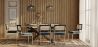 Pack Esstisch aus Holz im Industriedesign (220cm) & 8 Rattan-Esszimmerstühle - Samtpolsterung - Hyre image 7