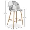 Patchwork-Polsterhocker - Skandinavischer Stil - Schwarz und Weiß - 66cm -  Evelyne image 7