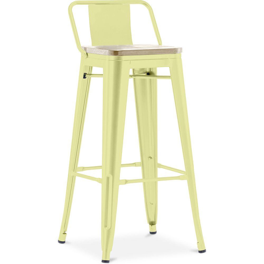 Barhocker mit Rückenlehne - Industriedesign - Holz & Stahl - 76cm - New Edition - Stylix image 8