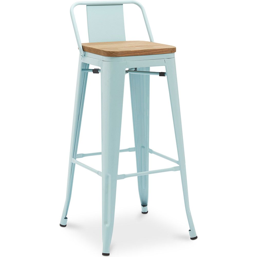 Barhocker mit Rückenlehne - Industriedesign - Holz & Stahl - 76cm - New Edition - Stylix image 8